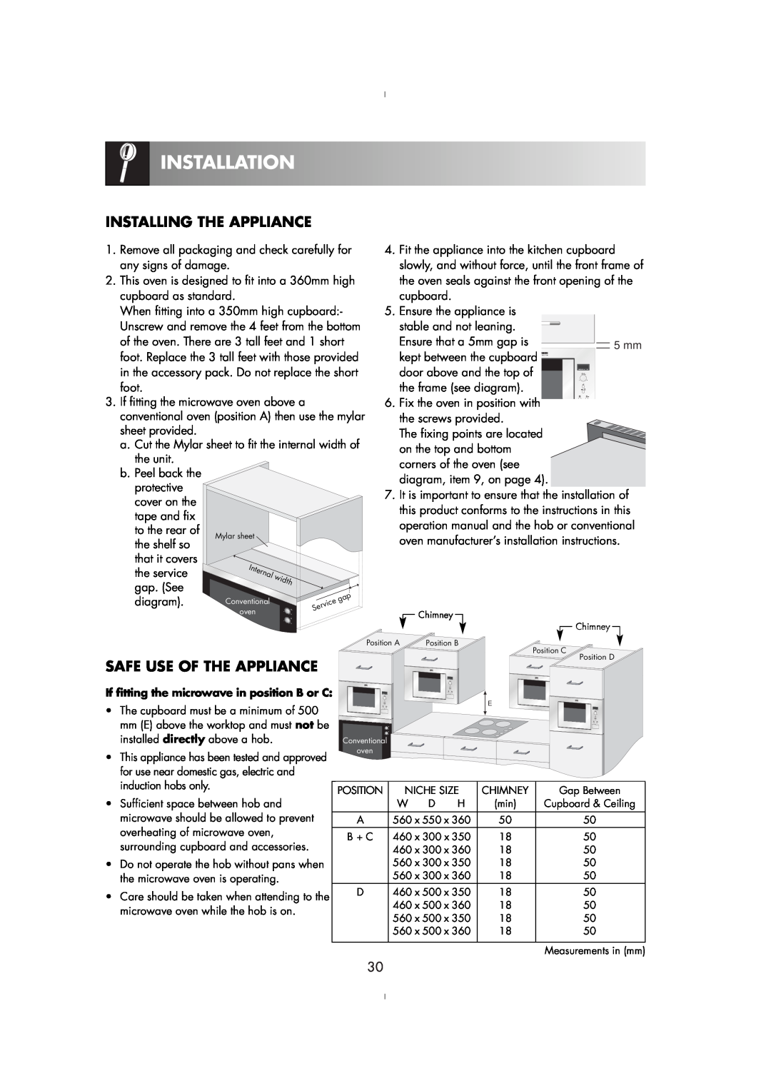 Zanussi ZM175ST, ZM176ST manual Installation, Installing The Appliance, Safe Use Of The Appliance 