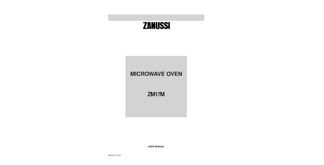 Zanussi user manual Microwave Oven ZM17M 