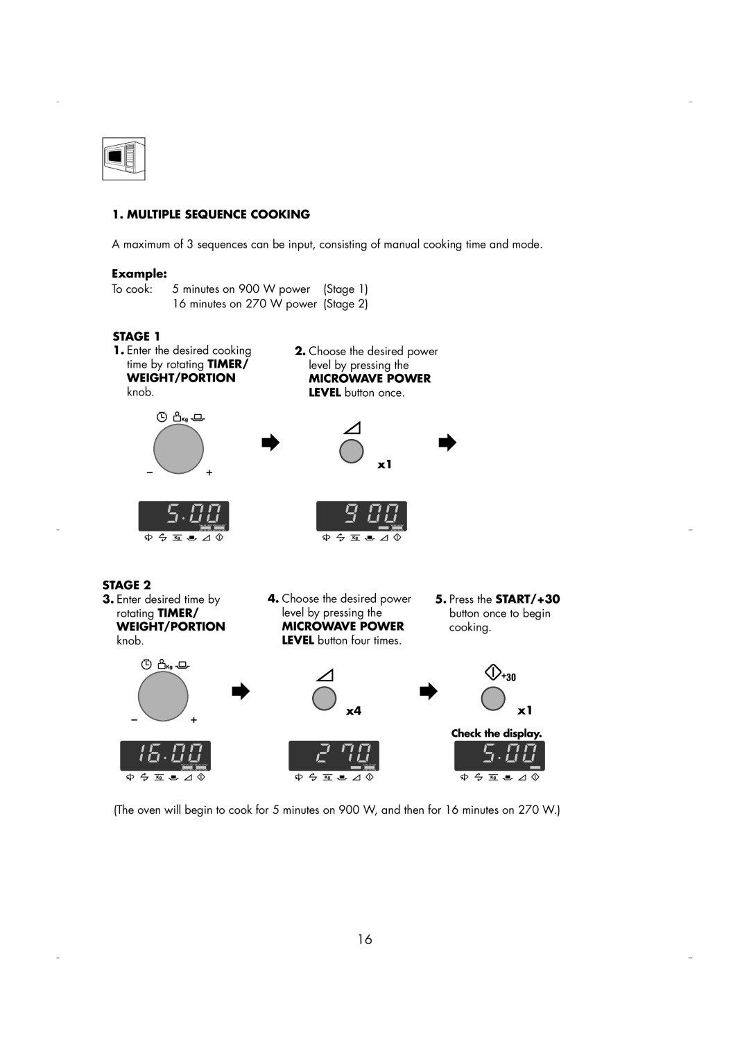 Zanussi ZM266 manual Other Convenient Functions, Multiple Sequence Cooking, Stage, Weight/Portion 