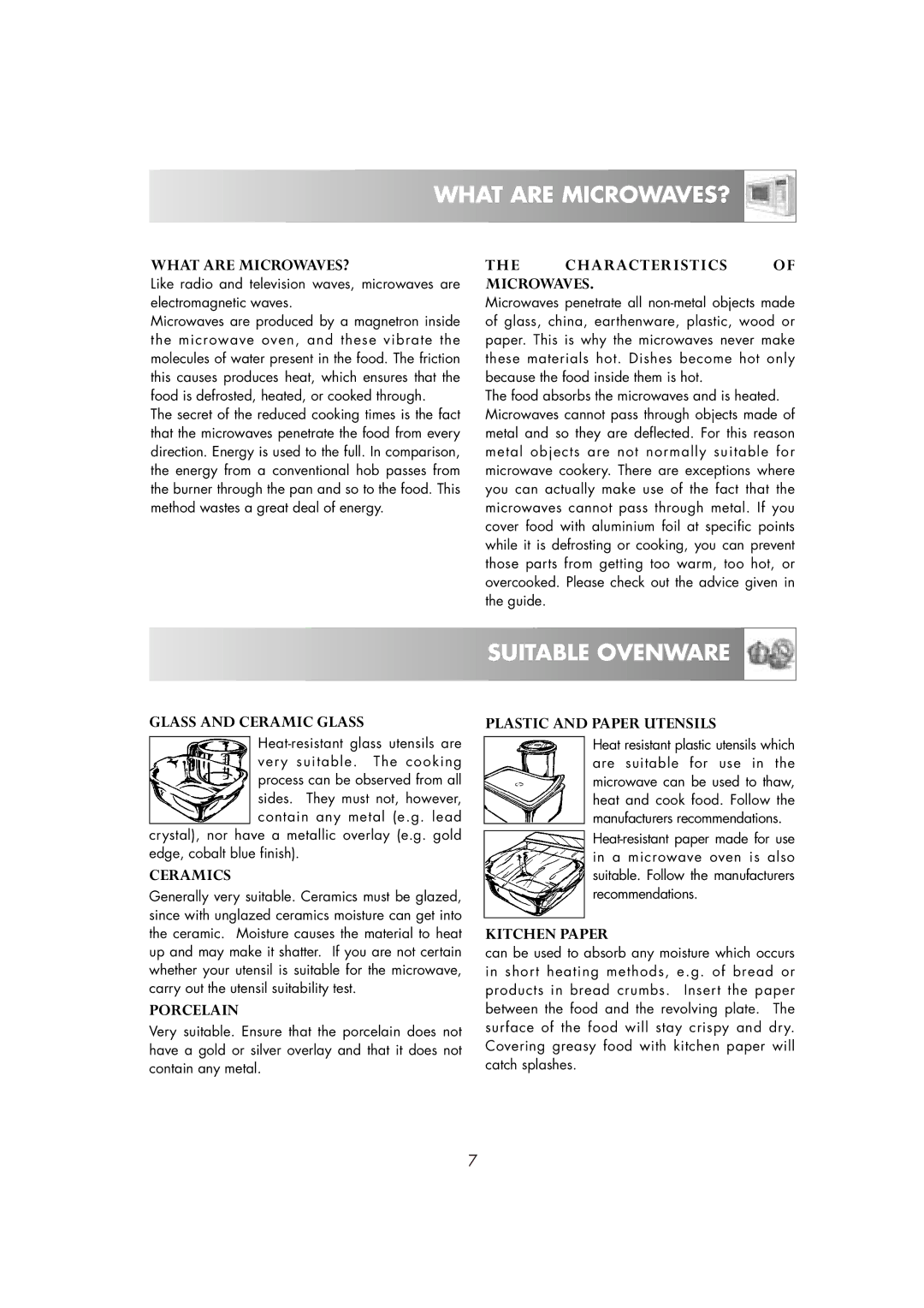 Zanussi ZM266ST manual What are MICROWAVES?, Suitable Ovenware 