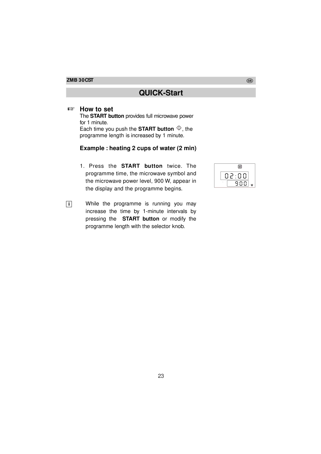 Zanussi ZMB 30 CST instruction manual QUICK-Start, How to set 