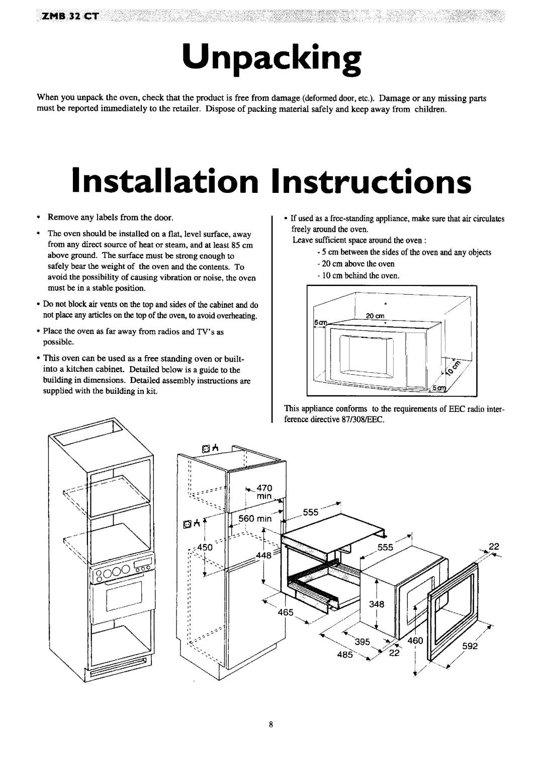 Zanussi ZMB 32 CT manual 