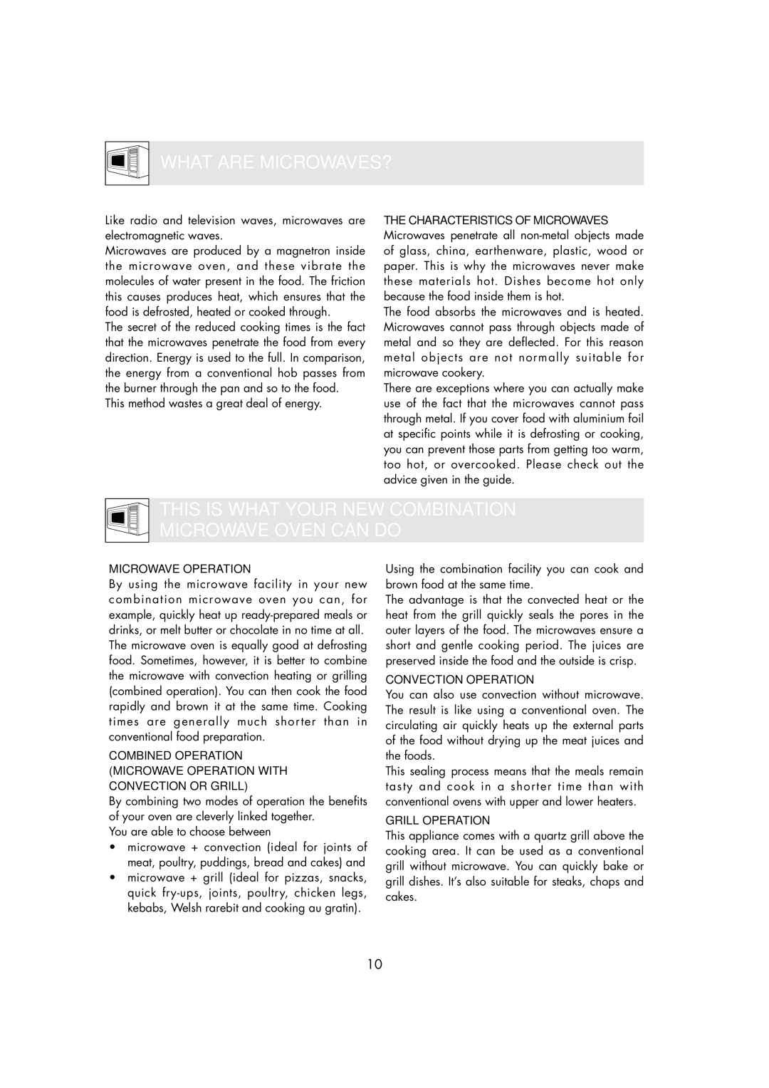 Zanussi ZMC40ST manual What are MICROWAVES?, This is What Your NEW Combination Microwave Oven can do, Microwave Operation 