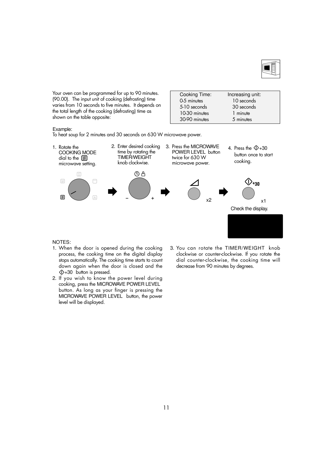 Zanussi ZMC40ST manual Microwave Cooking, Cooking Mode 