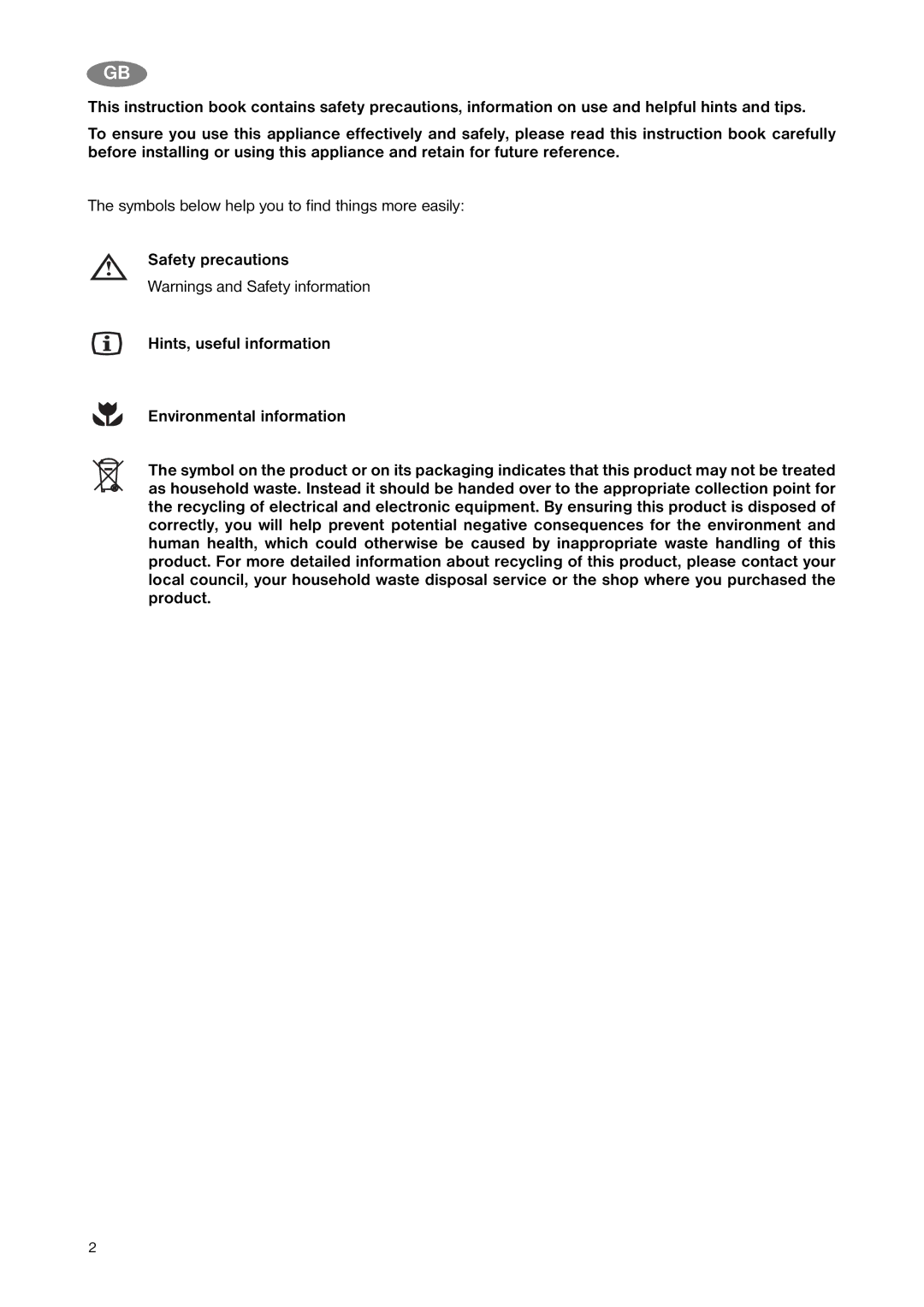 Zanussi ZNB 343 S manual Symbols below help you to find things more easily 