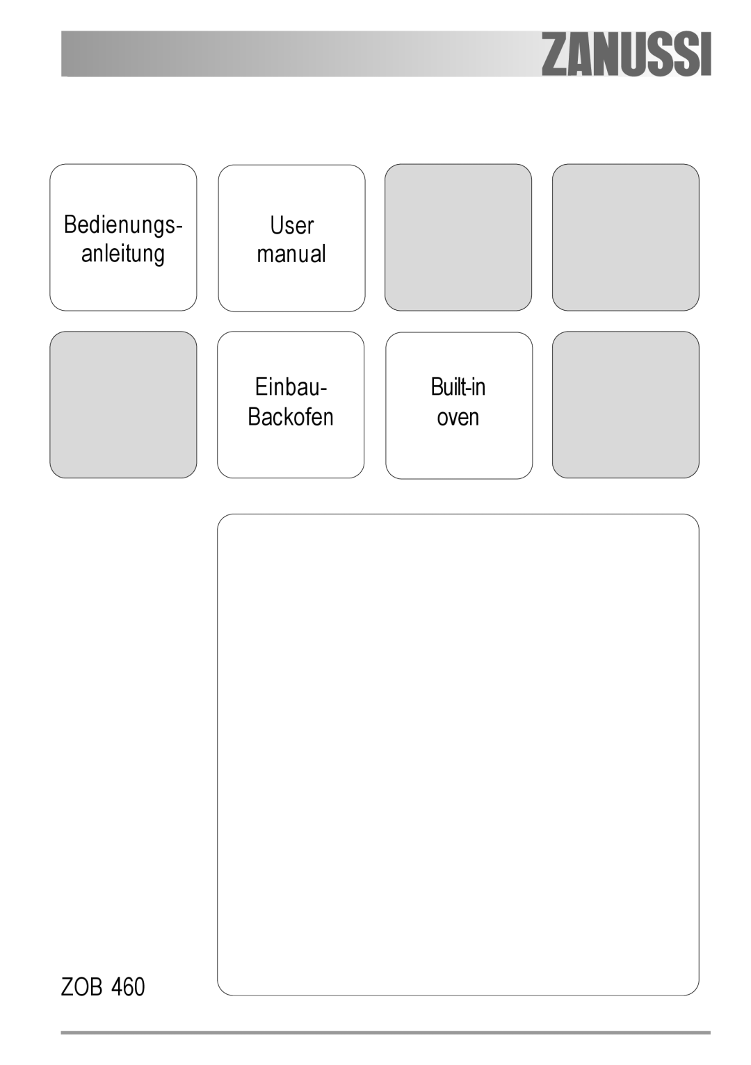 Zanussi ZOB 460 manual 