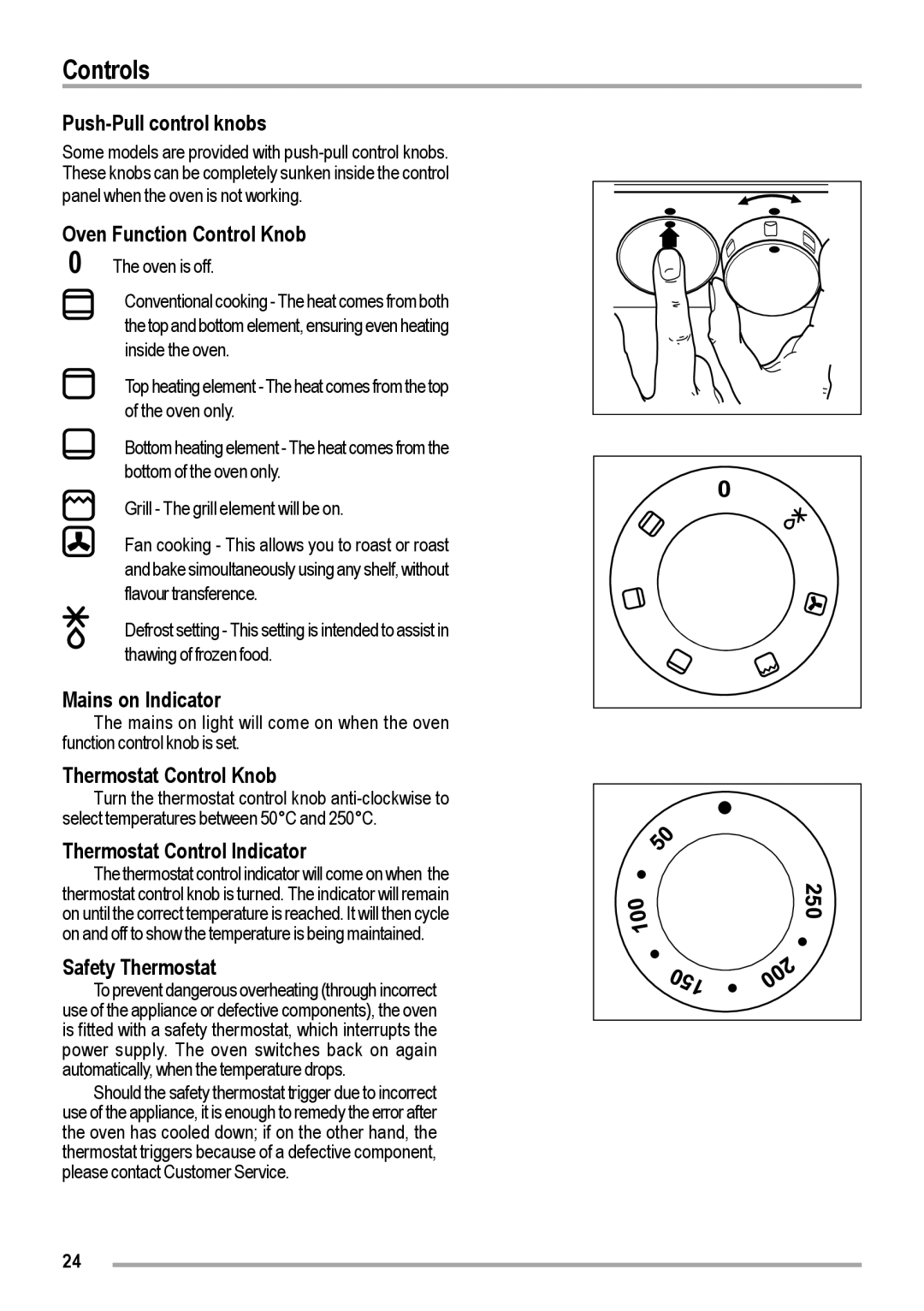 Zanussi ZOB 460 manual Controls 