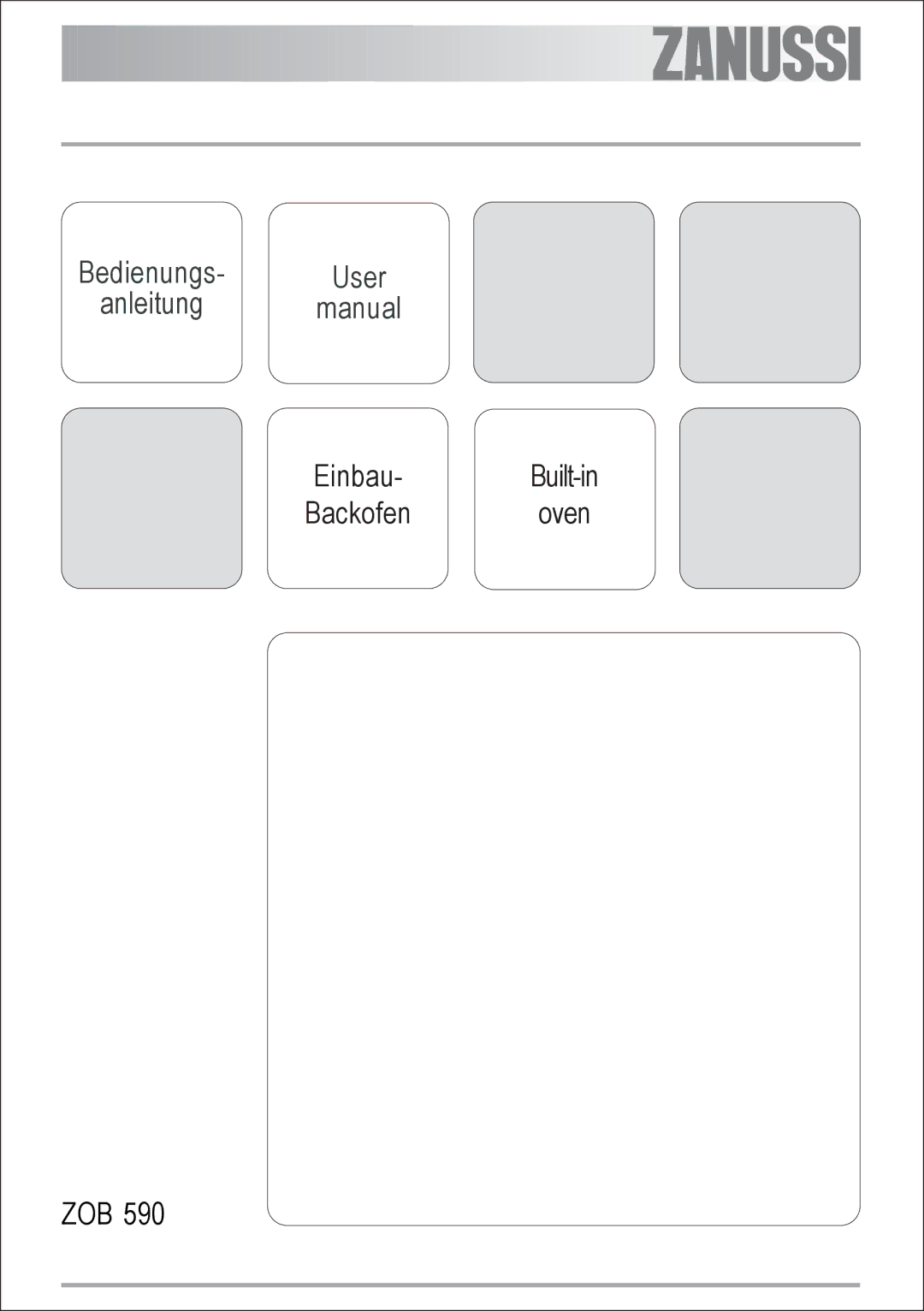 Zanussi ZOB 590 manual Bedienungs User Anleitung Manual 