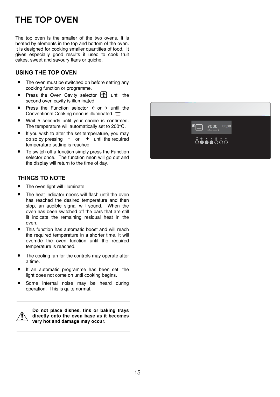 Zanussi ZOD 685 manual Using the TOP Oven 