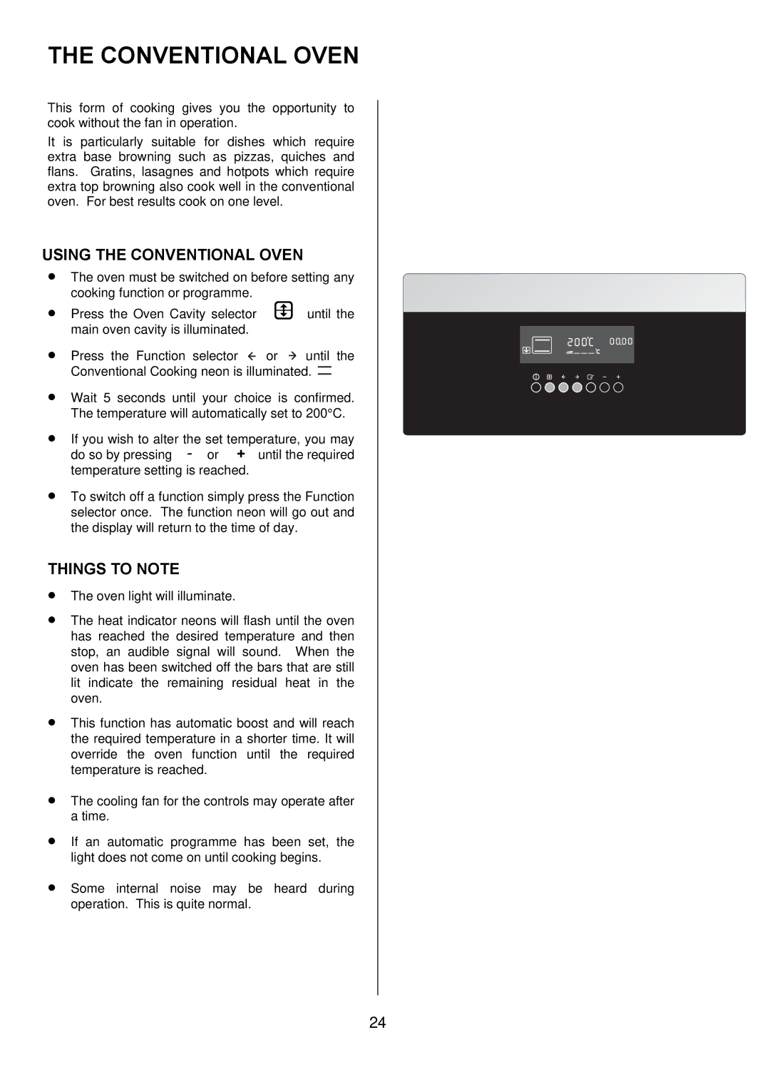 Zanussi ZOD 685 manual Using the Conventional Oven 