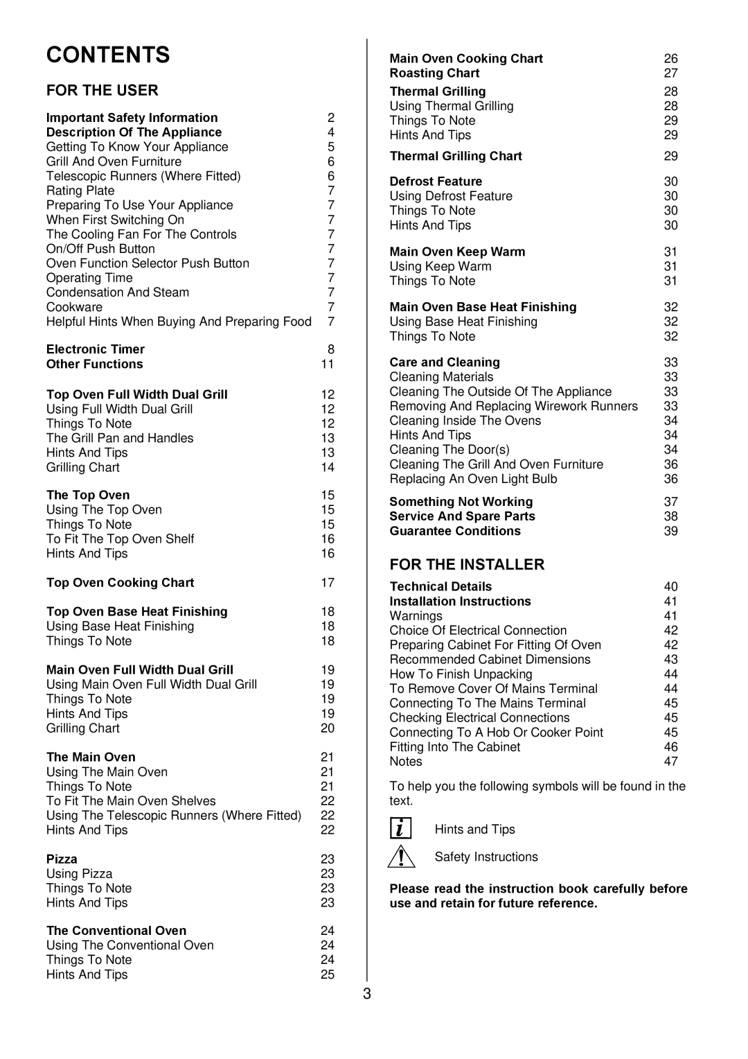 Zanussi ZOD 685 manual Contents 