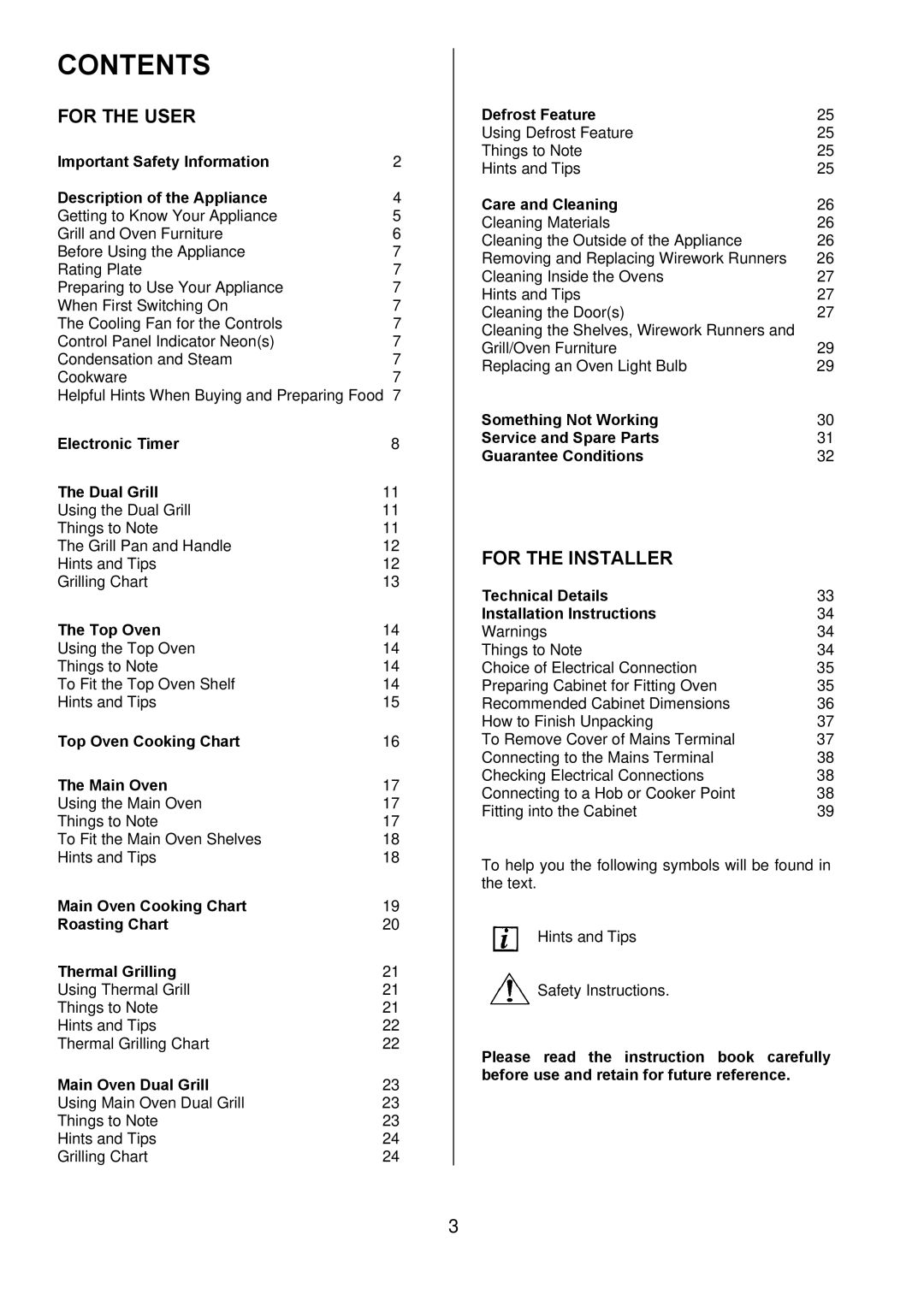 Zanussi ZOD 890 manual Contents 