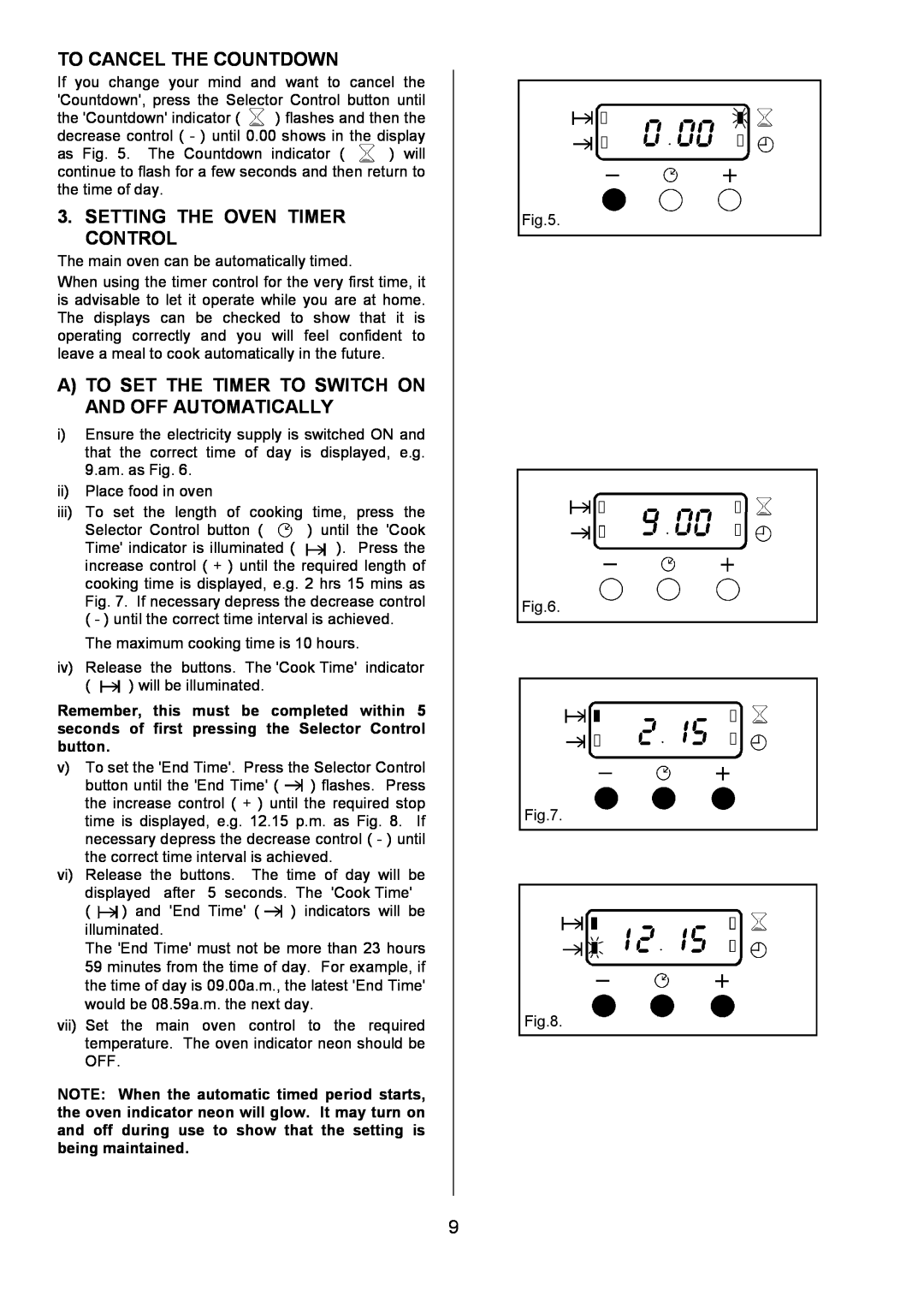 Zanussi ZOU 330 manual To Cancel The Countdown, Setting The Oven Timer Control 
