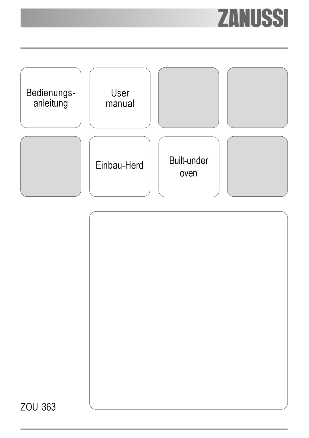 Zanussi ZOU 363 user manual 