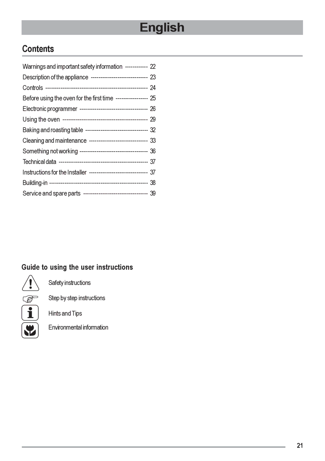 Zanussi ZOU 461 manual English, Contents 