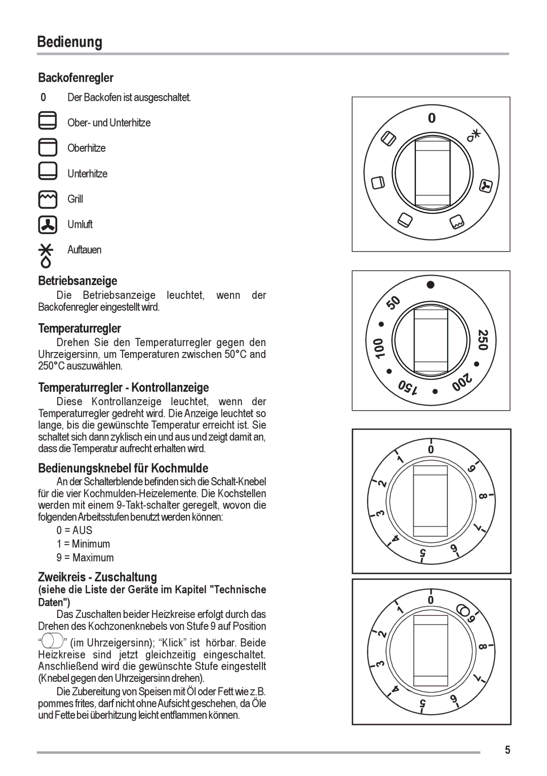 Zanussi ZOU 461 manual Bedienung 