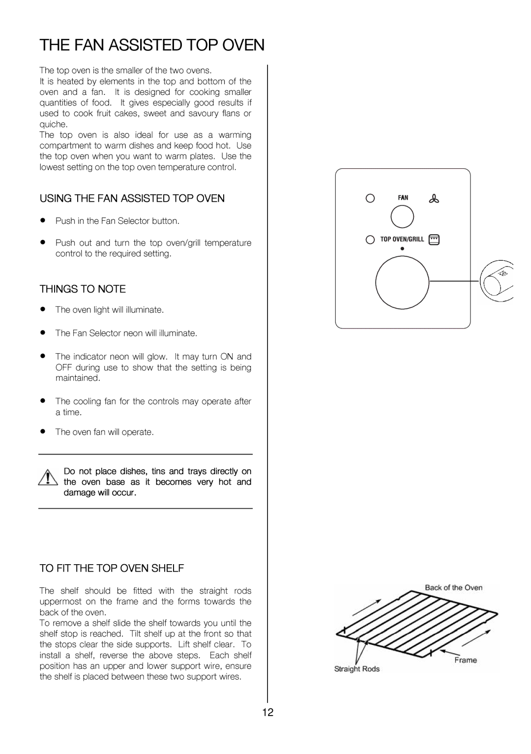 Zanussi ZOU 575 manual FAN Assisted TOP Oven, Veryhotand, Tinsandtraysdireclyon, Sraight 