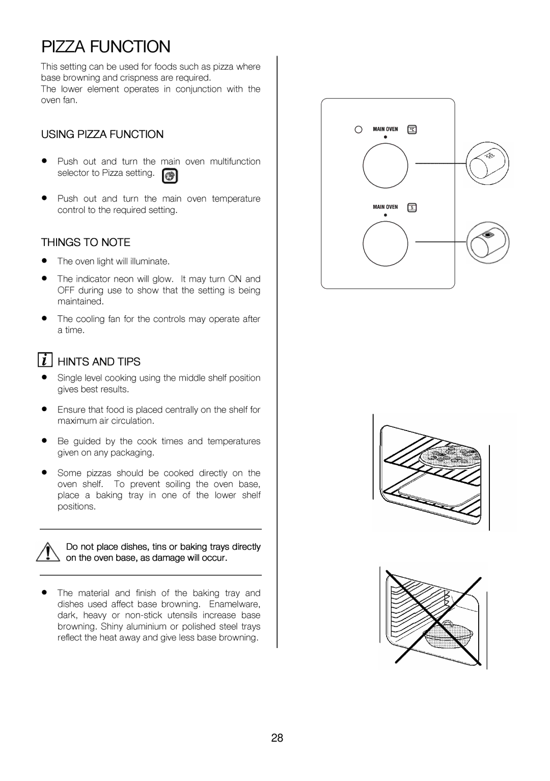 Zanussi ZOU 575 manual Givesblvelestresultscooking.usingthemiddleshelfposition, Pizza Function, Operate 