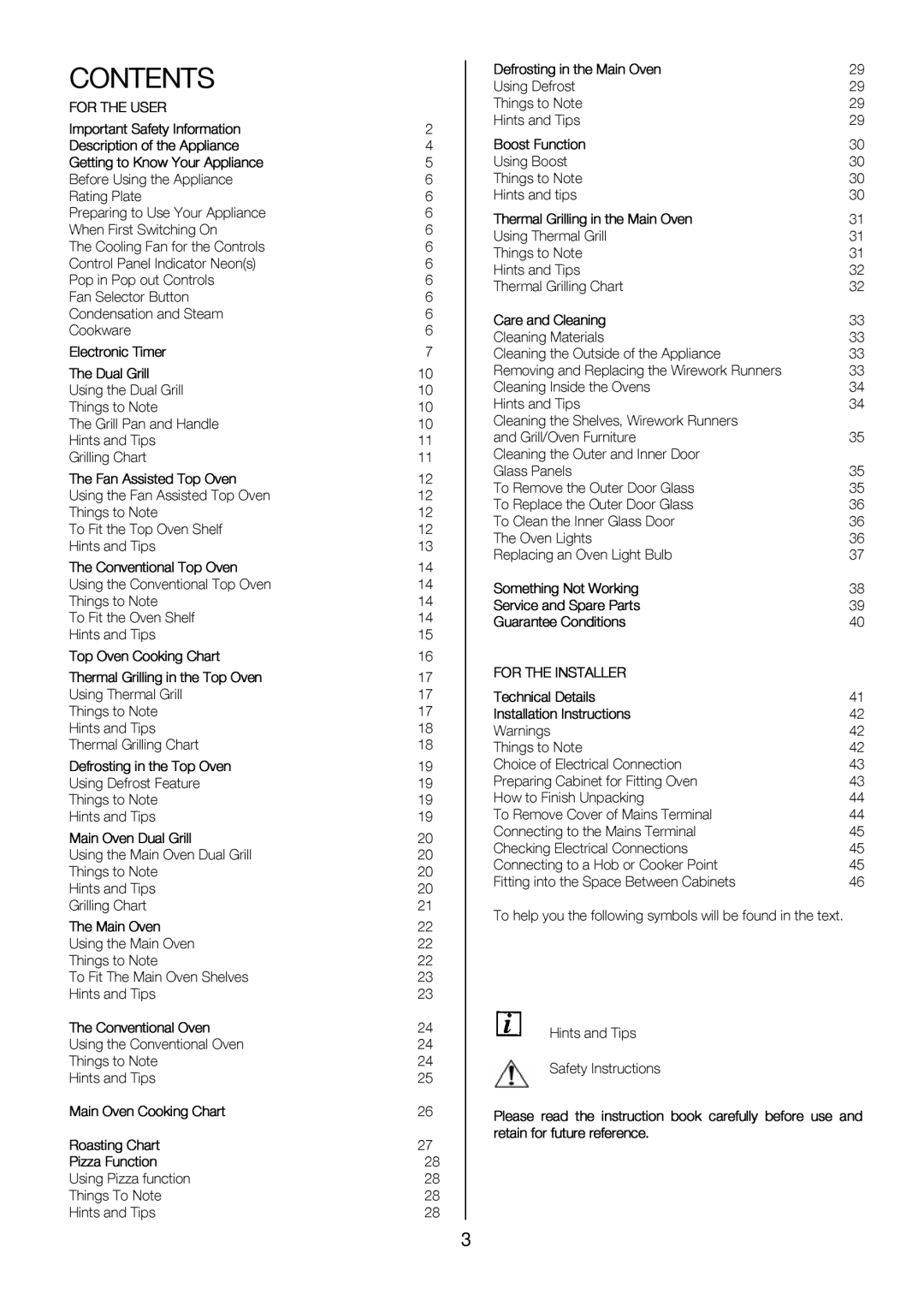 Zanussi ZOU 575 manual Contents 