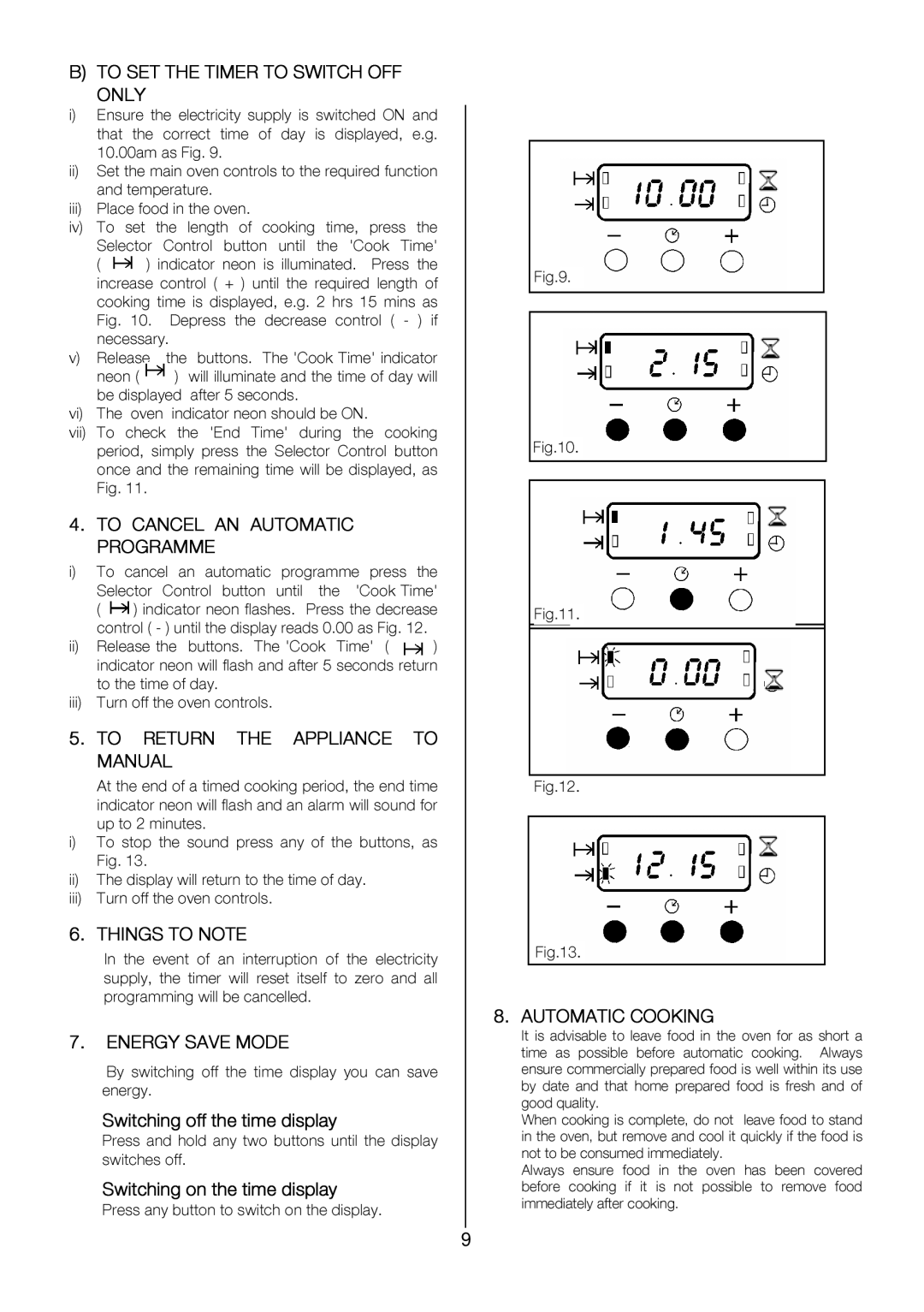 Zanussi ZOU 575 manual SetfoodControvne, THINGSurnofftheovenTONOTEcols, Return 