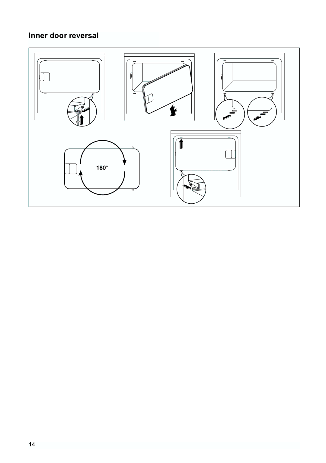 Zanussi ZQS 6124 manual Inner door reversal, 180 