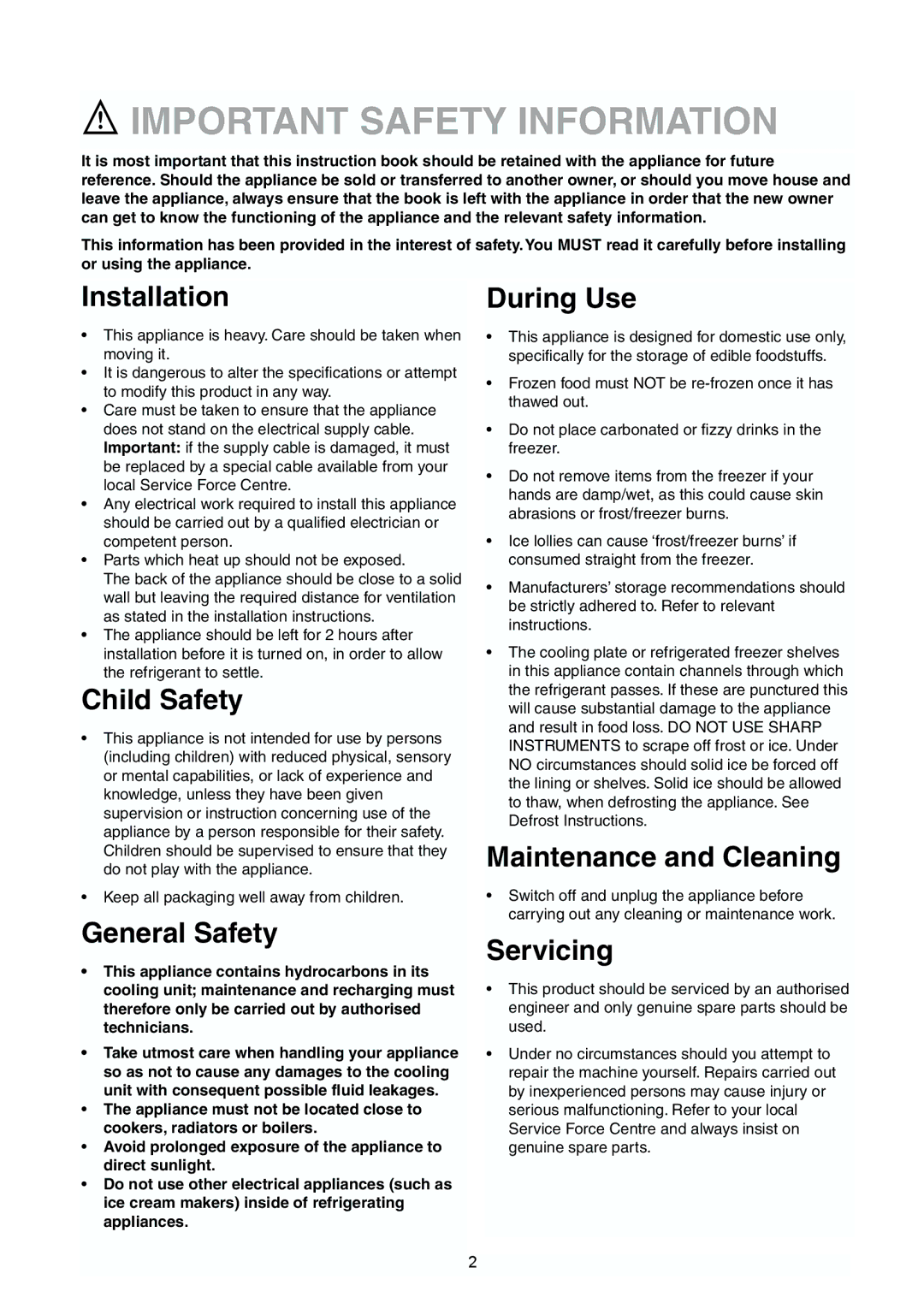 Zanussi ZQS 6140 manual Important Safety Information 