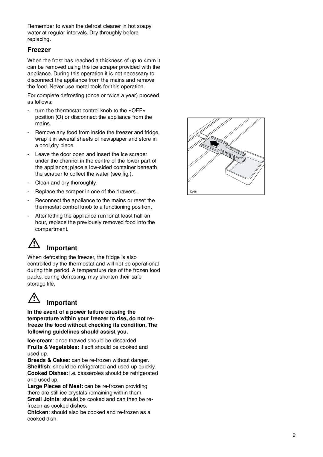 Zanussi ZRB 2530 W, ZRB 2530 S user manual Freezer 