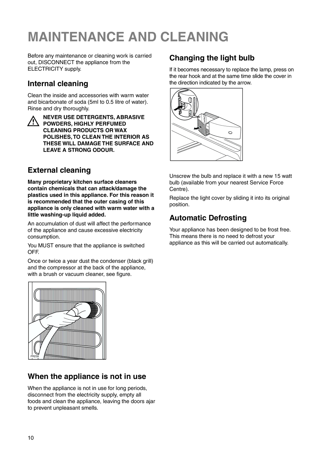 Zanussi ZRB 2925 S manual Maintenance and Cleaning 