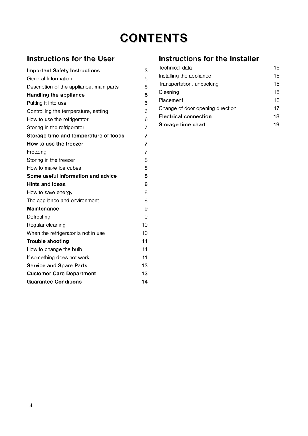 Zanussi ZRB 2941 manual Contents 