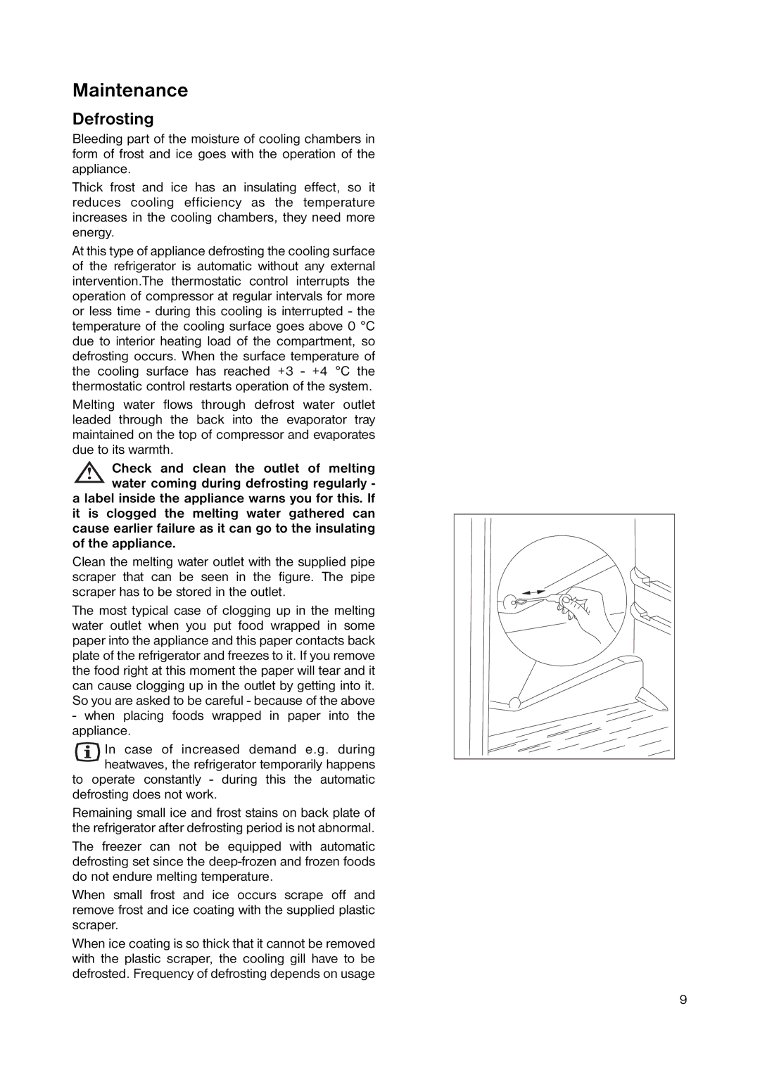 Zanussi ZRB 2941 manual Maintenance, Defrosting 