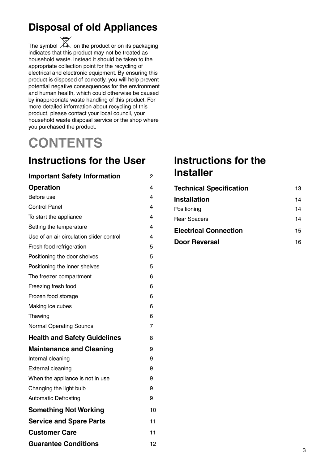 Zanussi ZRB 7725 W manual Contents 