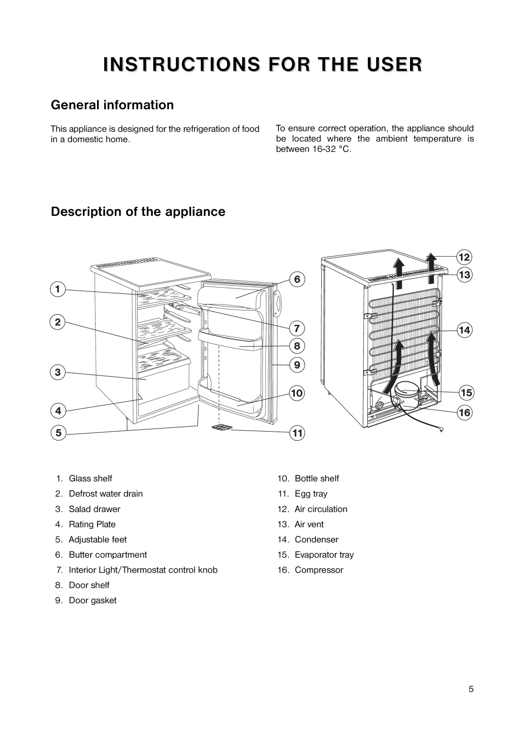 Zanussi ZRT 6646S manual General information, Description of the appliance 