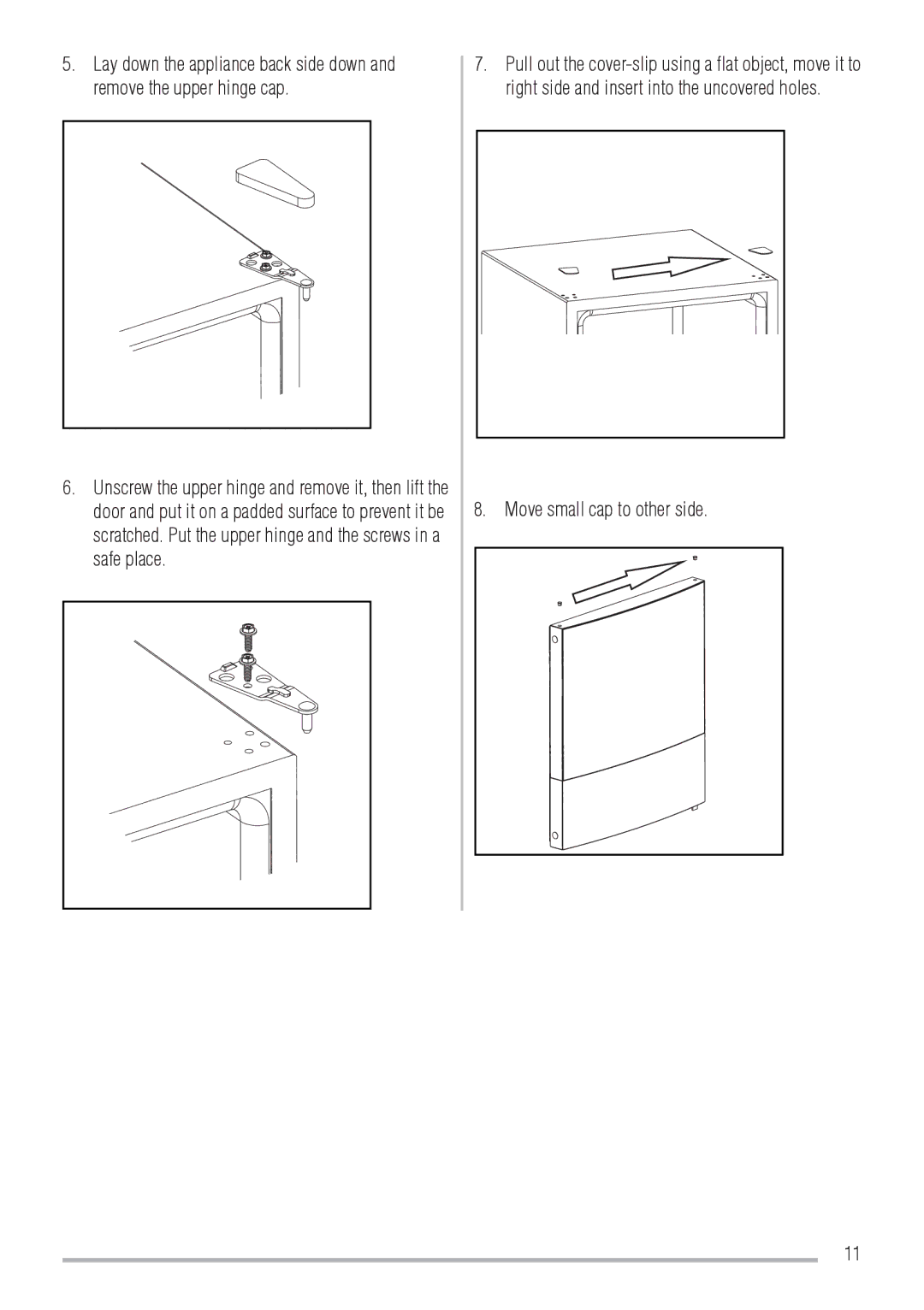 Zanussi ZRW106N user manual Move small cap to other side 