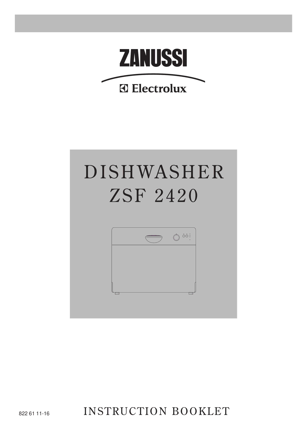 Zanussi ZSF 2420 manual S H Wa S H E R 