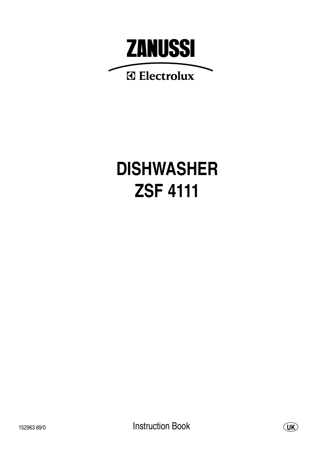 Zanussi ZSF 4111 manual Dishwasher 