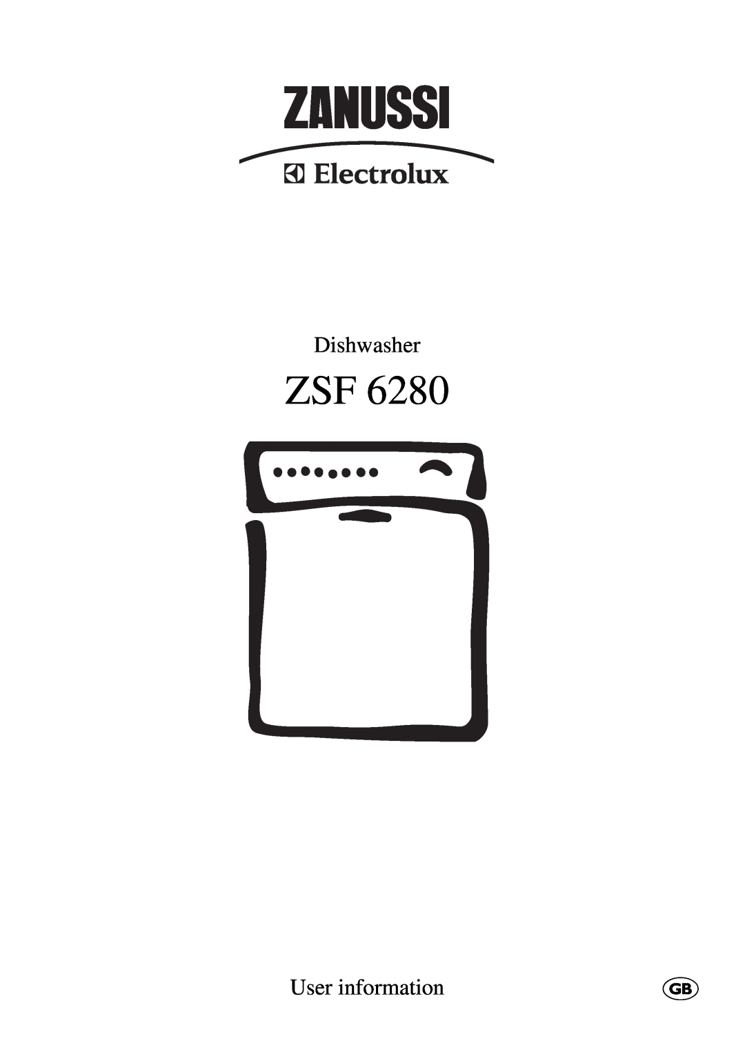 Zanussi ZSF 6280 manual Dishwasher, User information 