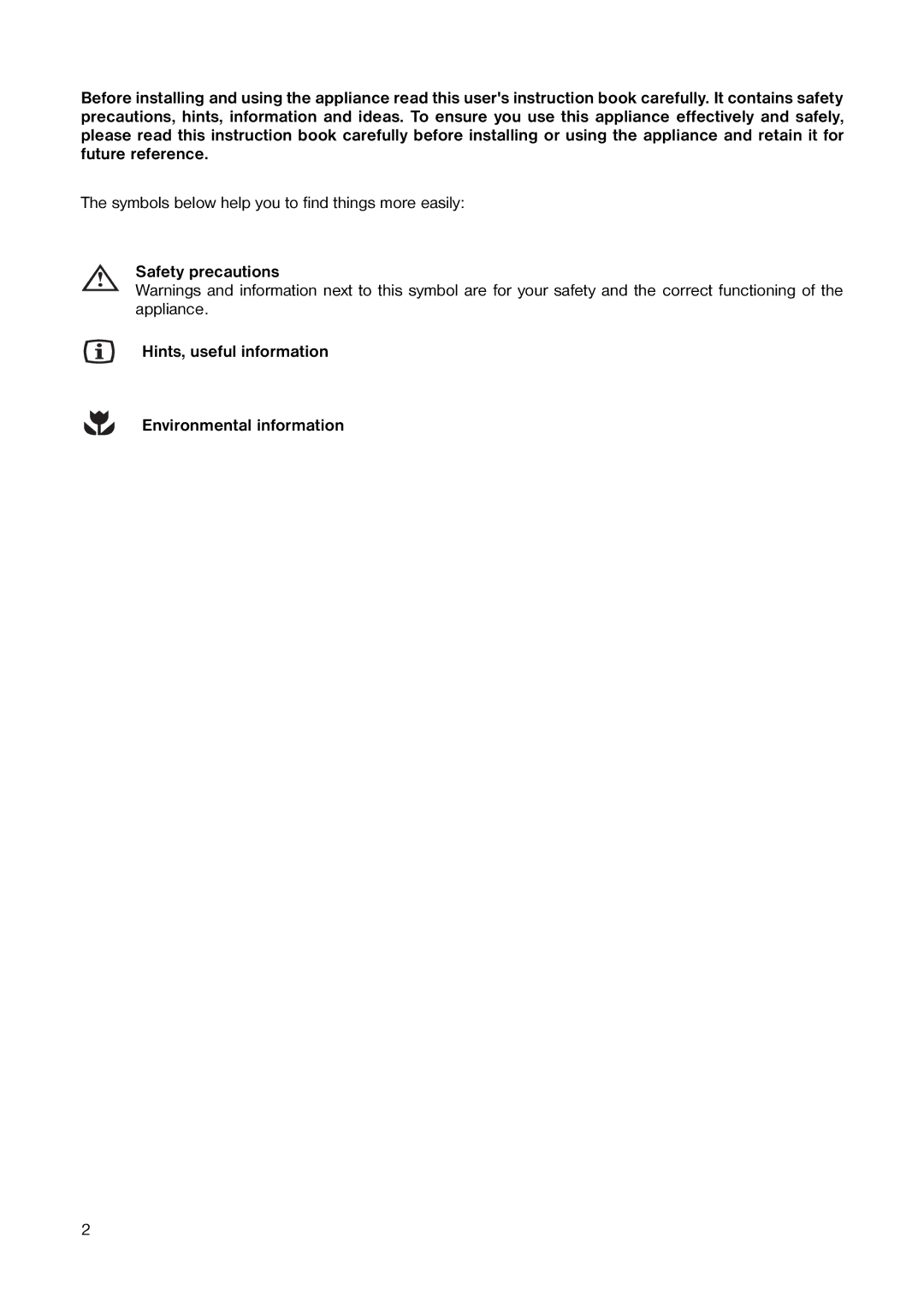 Zanussi ZT 25 manual Symbols below help you to find things more easily 