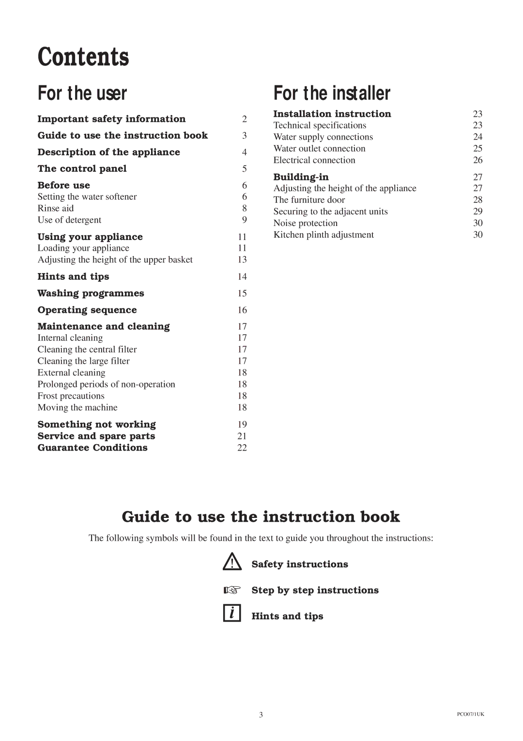 Zanussi ZT 685 manual Contents 