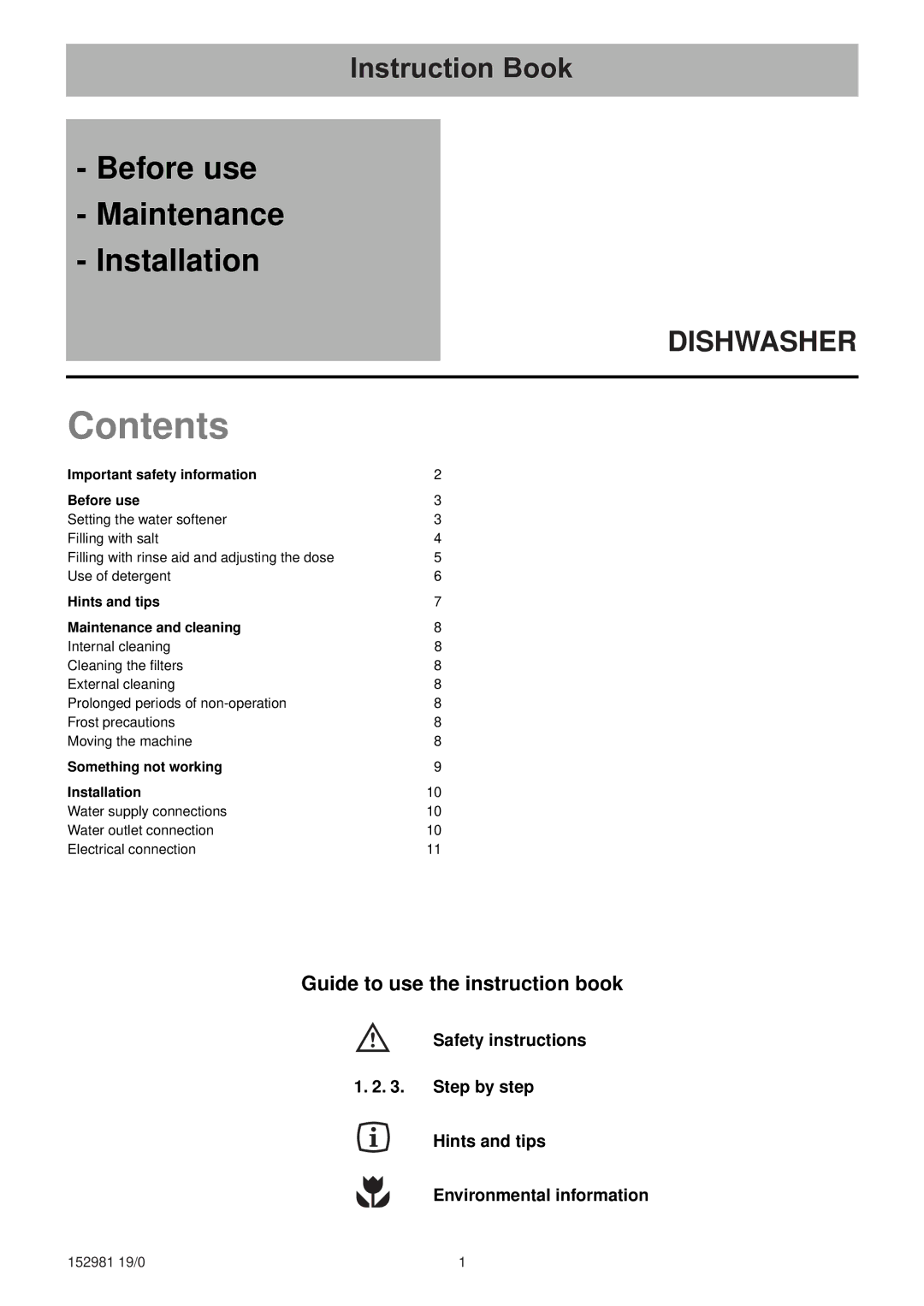 Zanussi ZT 695 manual Contents 