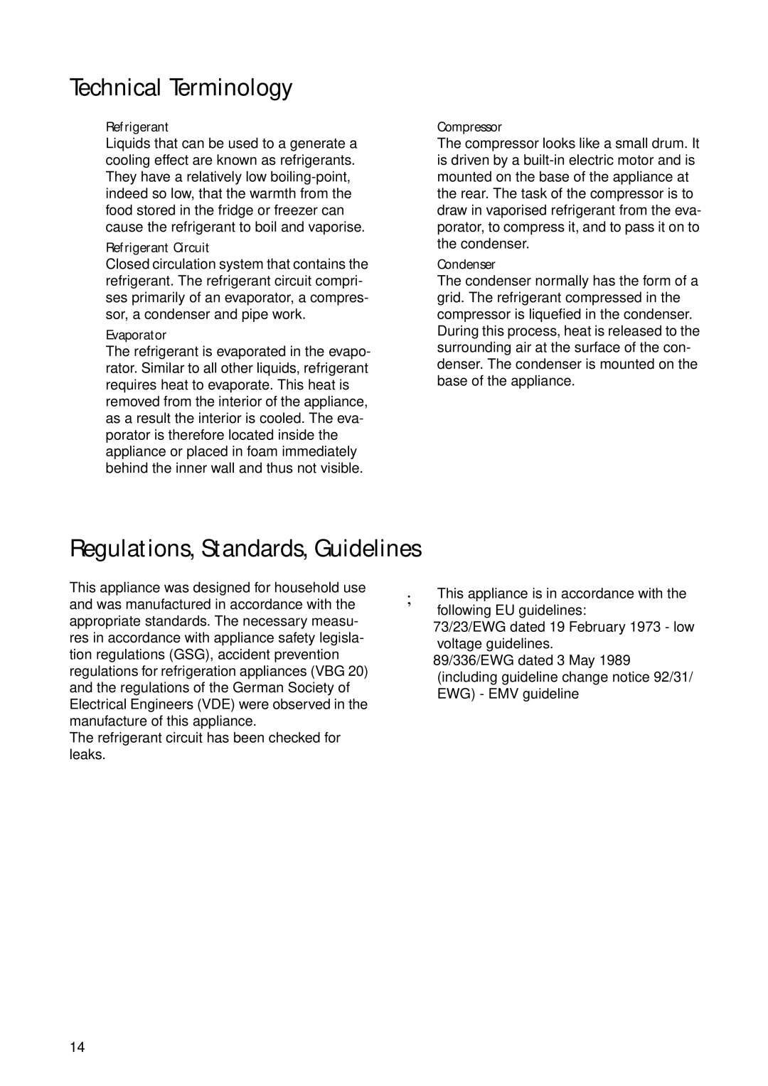 Zanussi ZU 8124 manual Technical Terminology, Regulations, Standards, Guidelines 