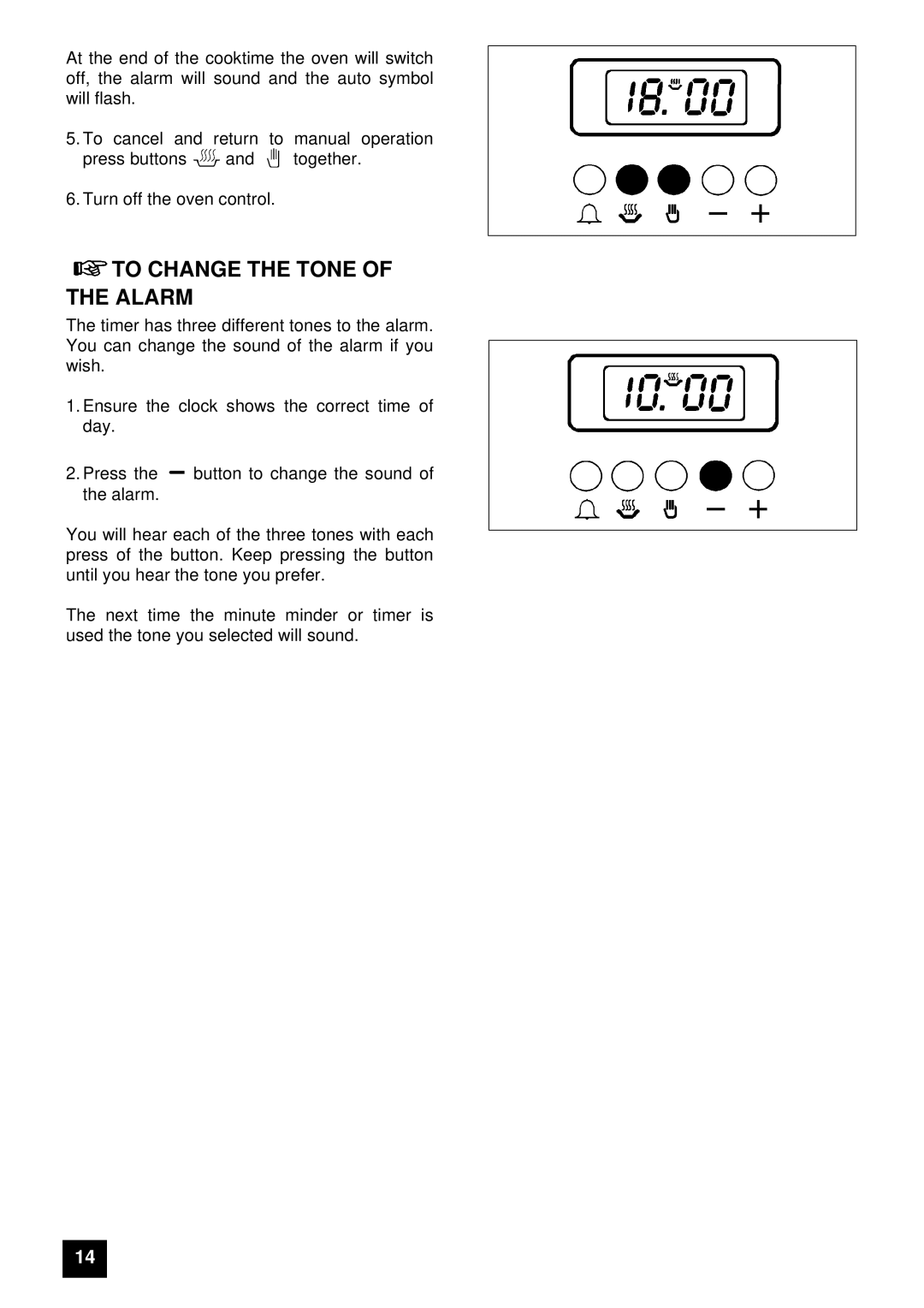 Zanussi ZUG 78 manual To Change the Tone of the Alarm 