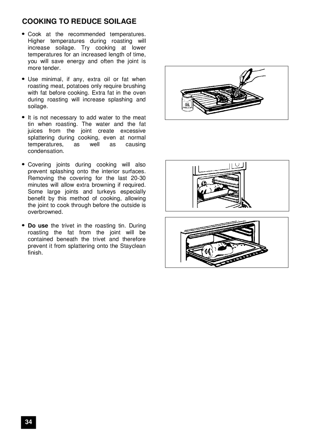 Zanussi ZUG 78 manual Cooking to Reduce Soilage 