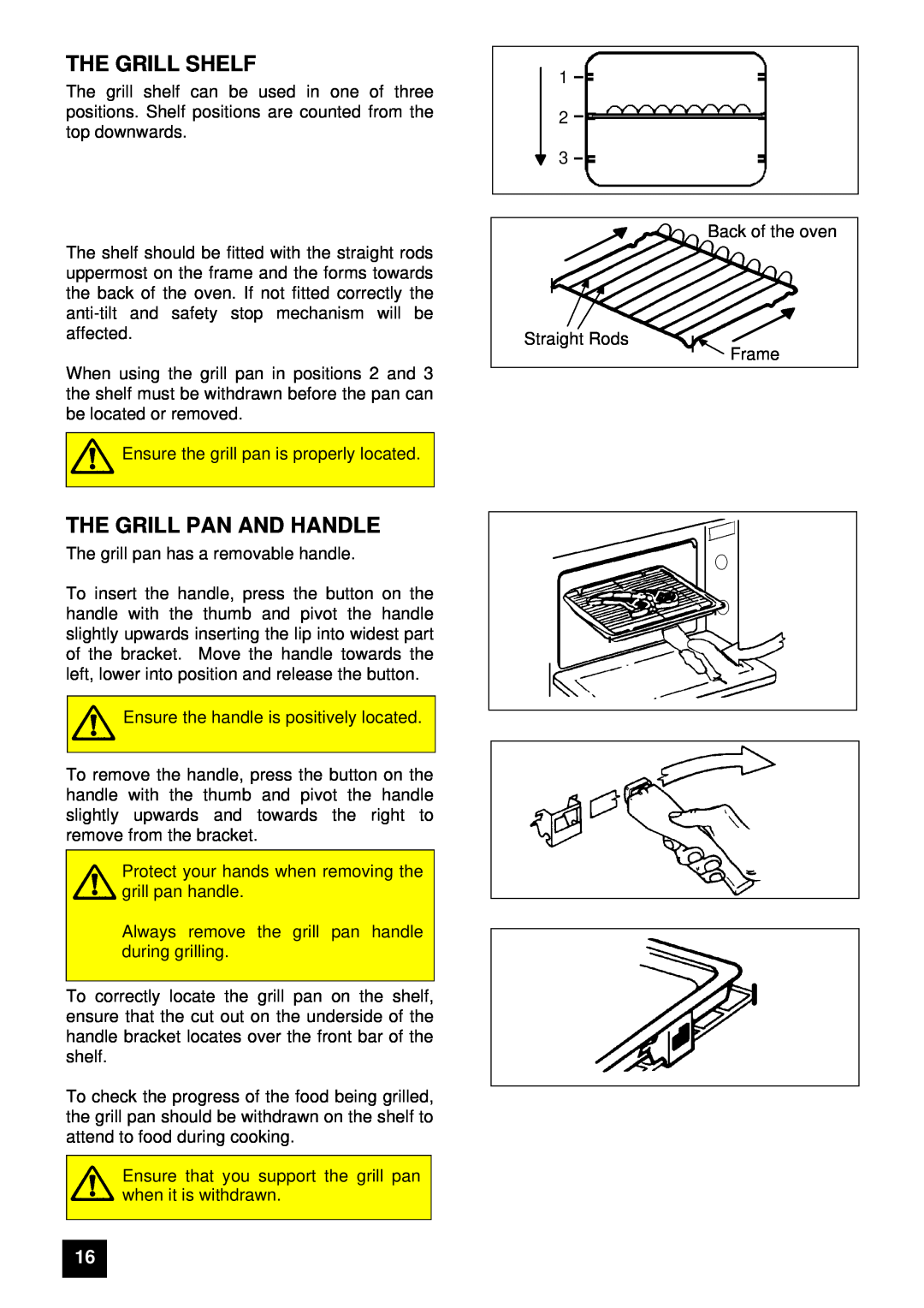 Zanussi ZUG 78 manual The Grill Shelf, The Grill Pan And Handle 