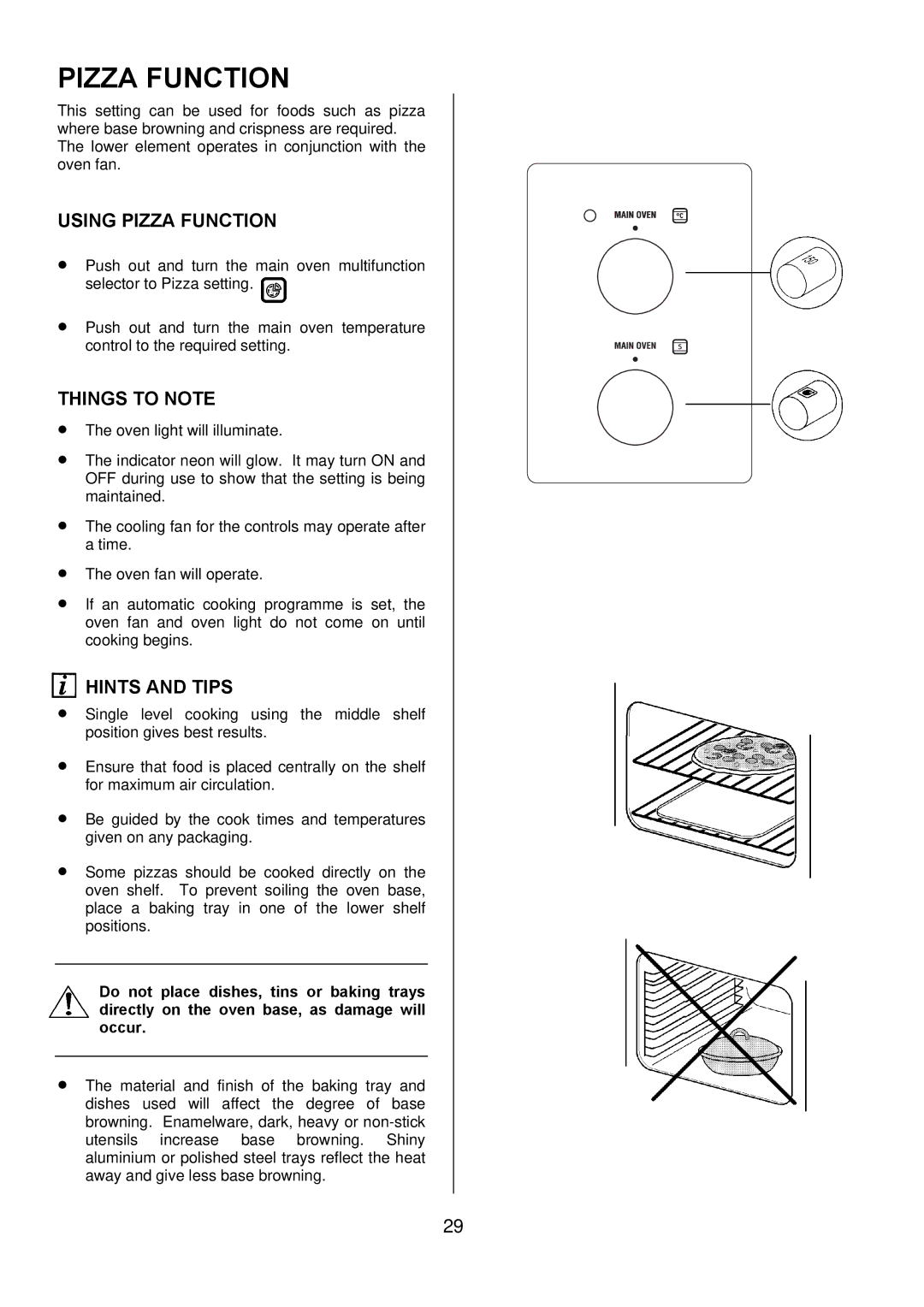 Zanussi ZUQ 875 manual Using Pizza Function 