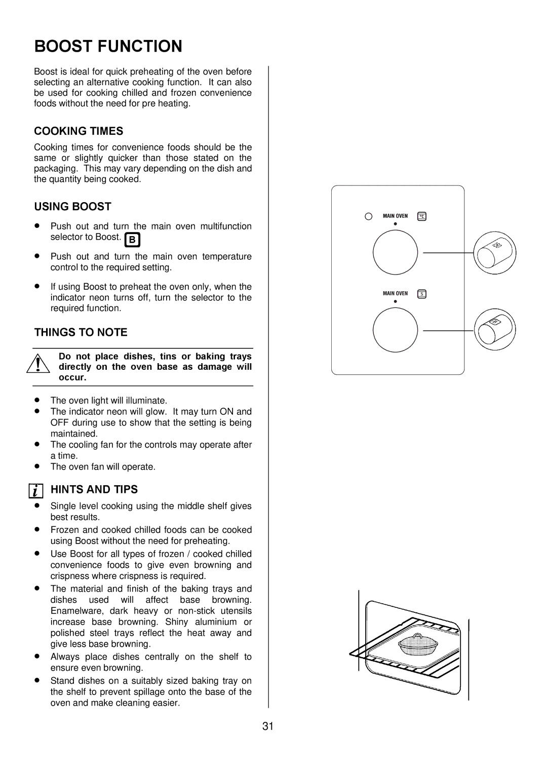 Zanussi ZUQ 875 manual Boost Function, Using Boost 