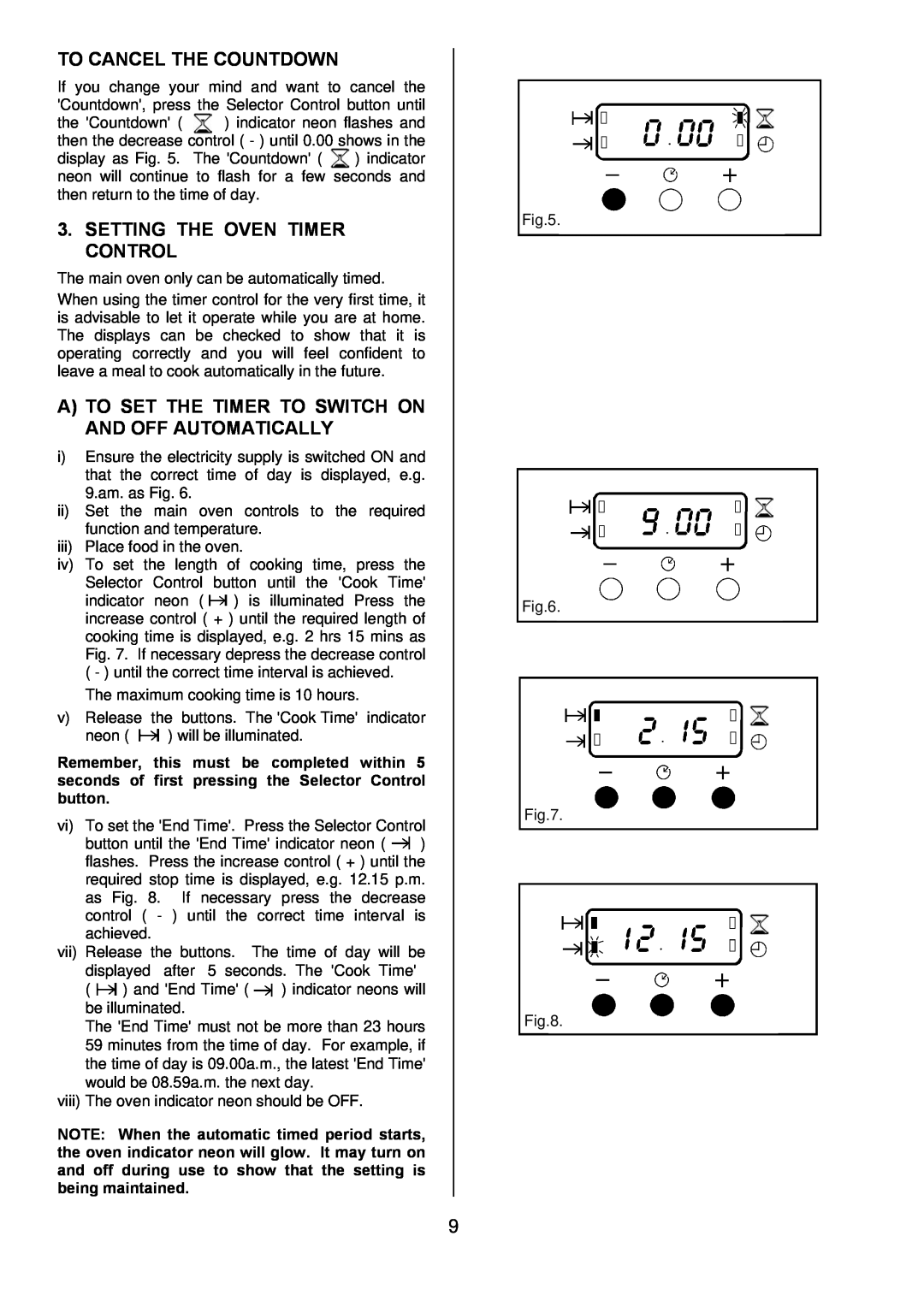 Zanussi ZUQ 875 manual To Cancel The Countdown, Setting The Oven Timer Control 