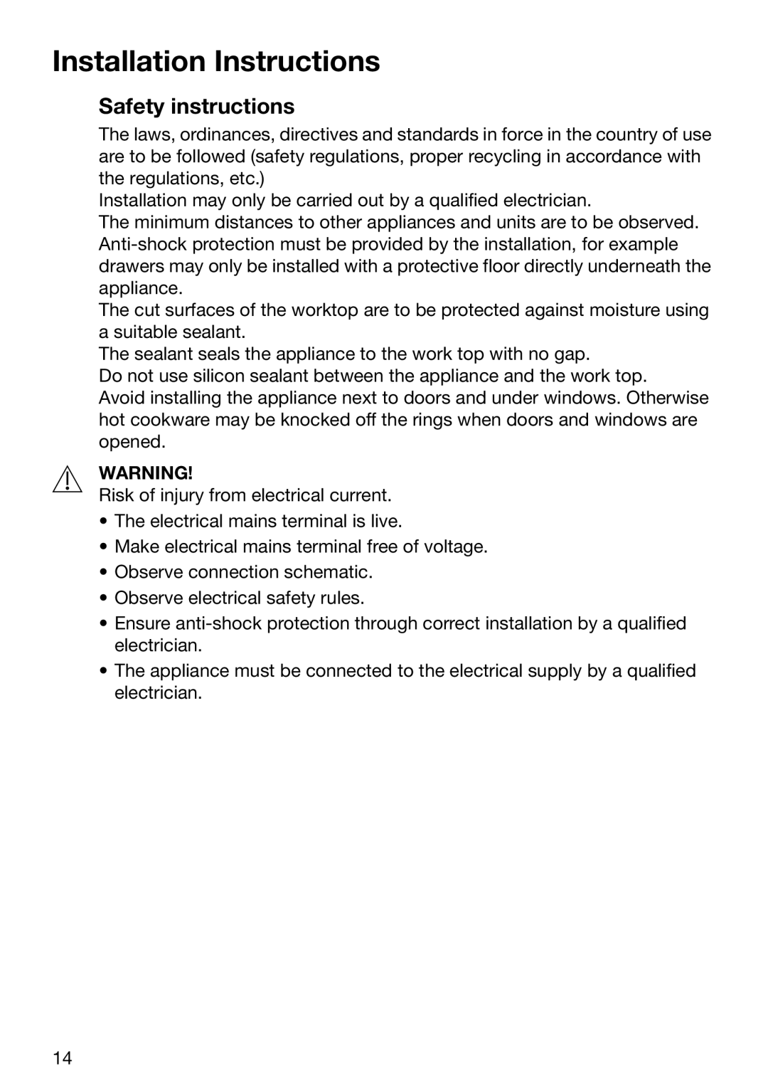 Zanussi ZVM 640 N/X operating instructions Installation Instructions, Safety instructions 