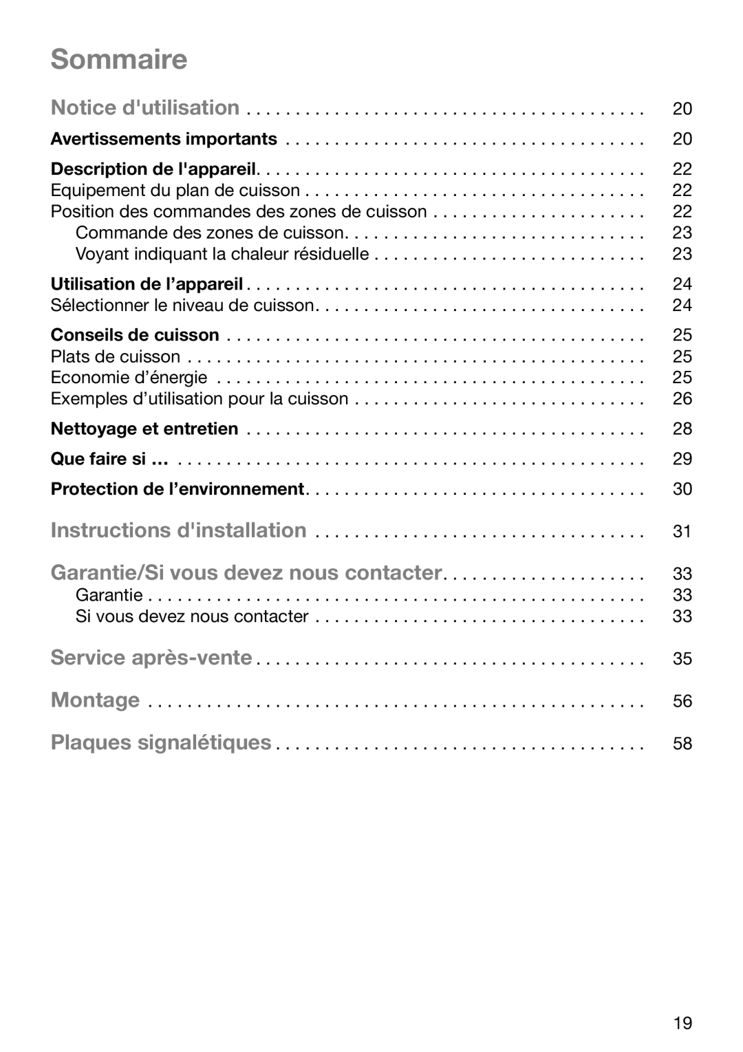 Zanussi ZVM 640 N/X operating instructions Sommaire 