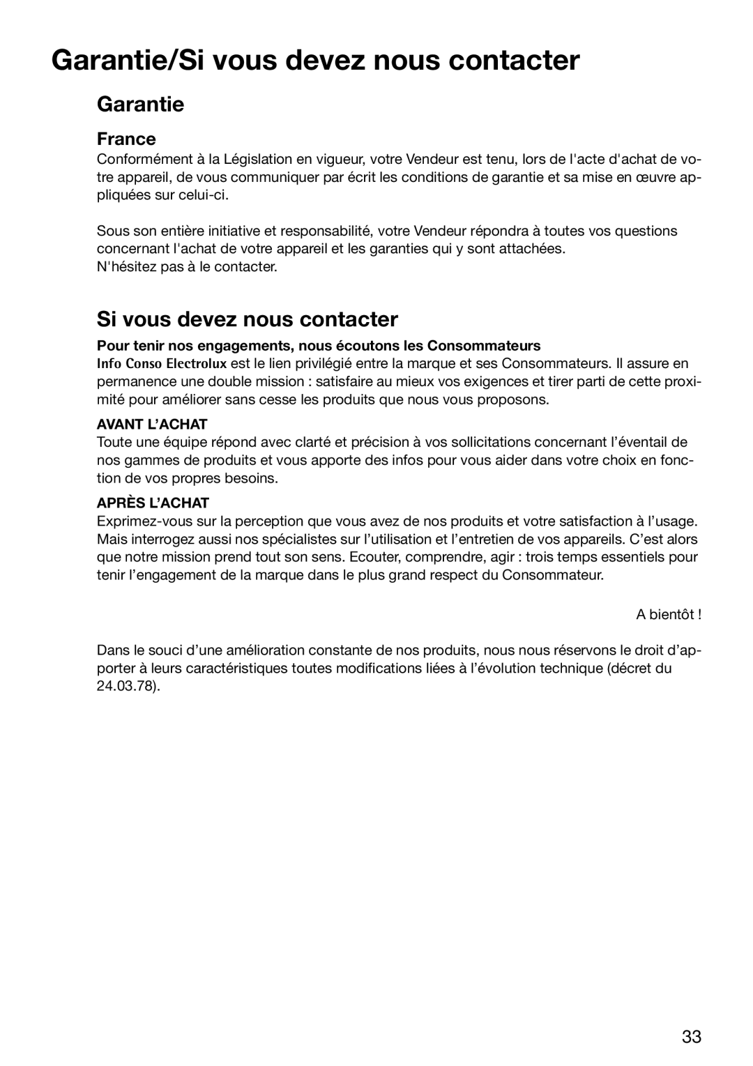 Zanussi ZVM 640 N/X operating instructions Garantie/Si vous devez nous contacter, France 