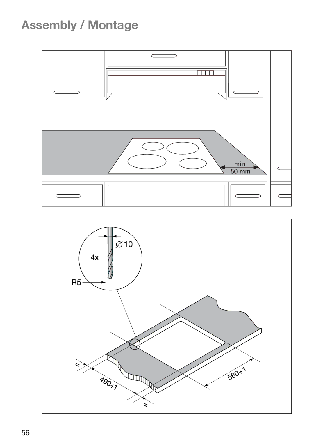 Zanussi ZVM 640 N/X operating instructions Assembly / Montage 